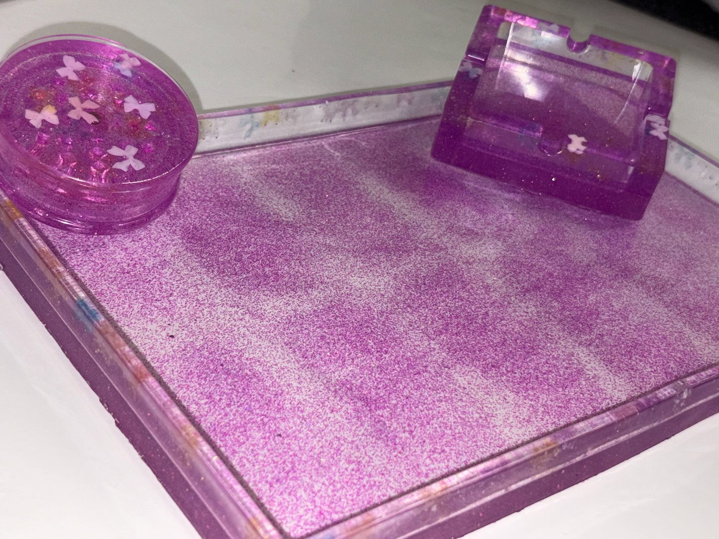 PURPLE GLITTER ROLLING SET