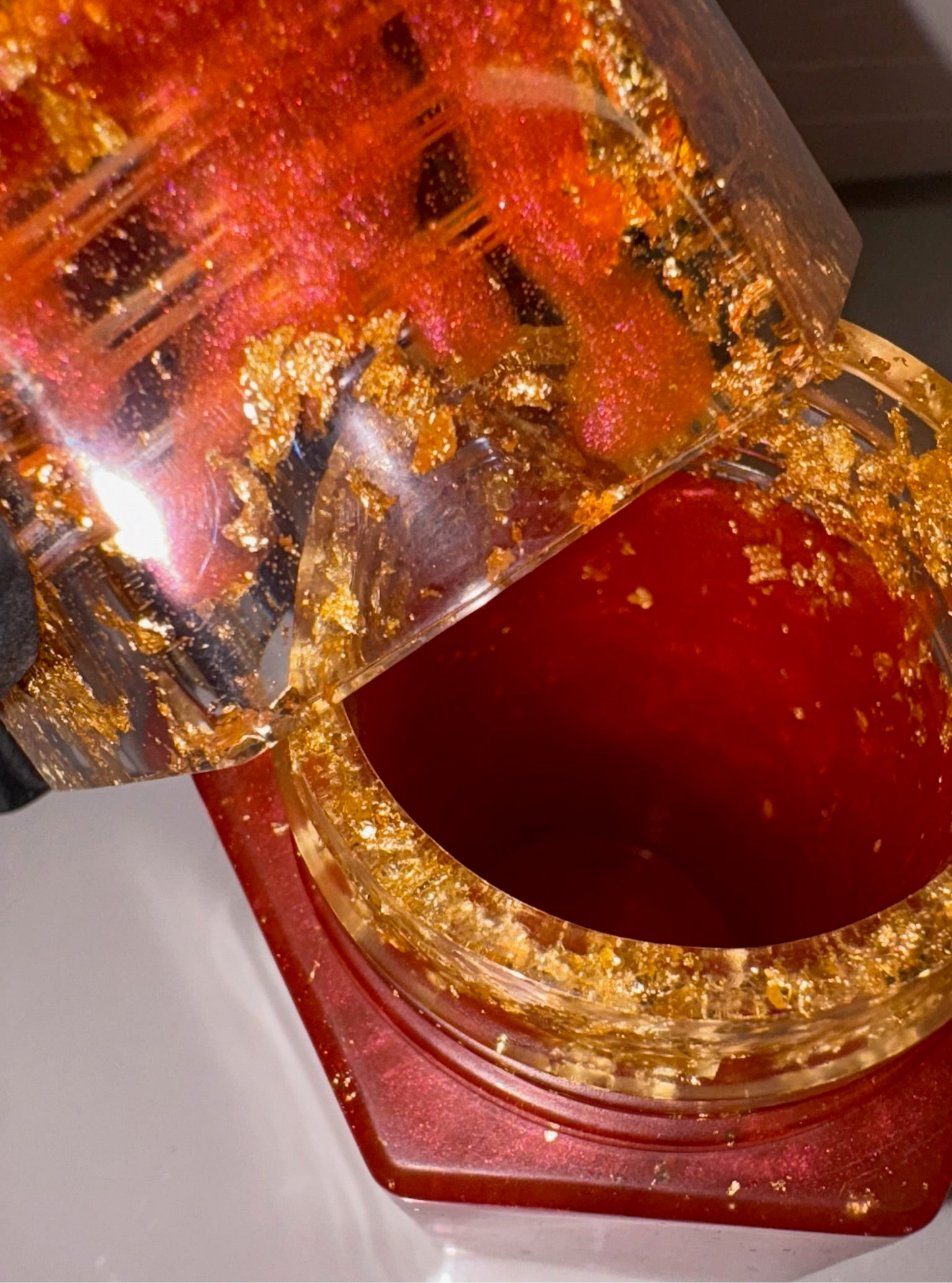RED AND GOLD STASH JAR
