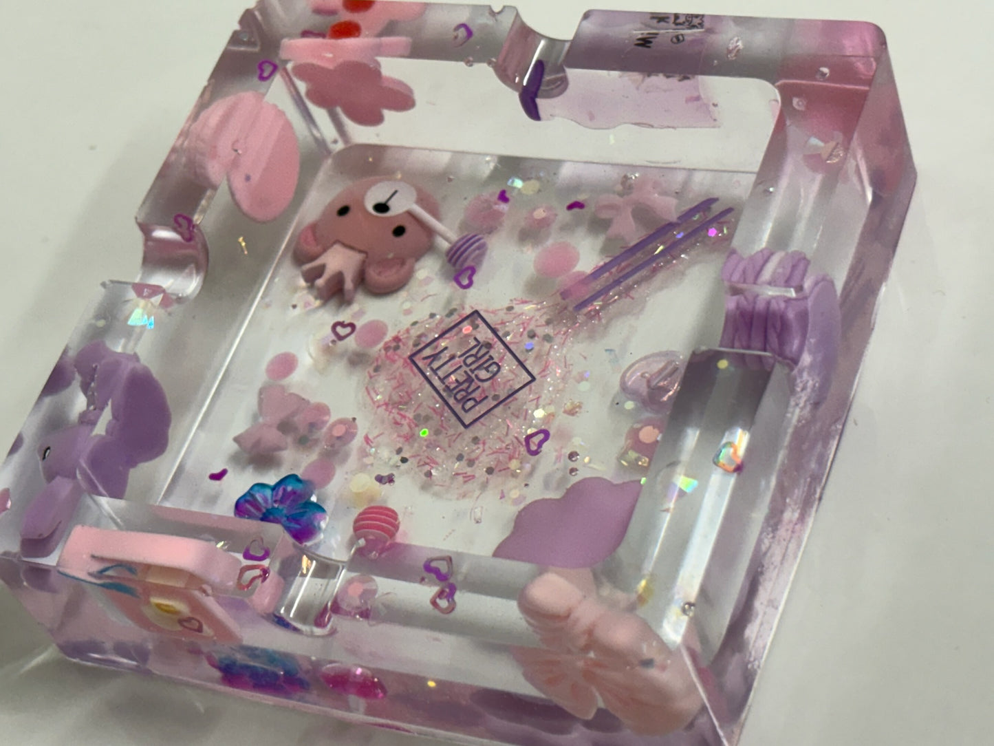 PURPLE “JUNK” SQUARE ASHTRAY