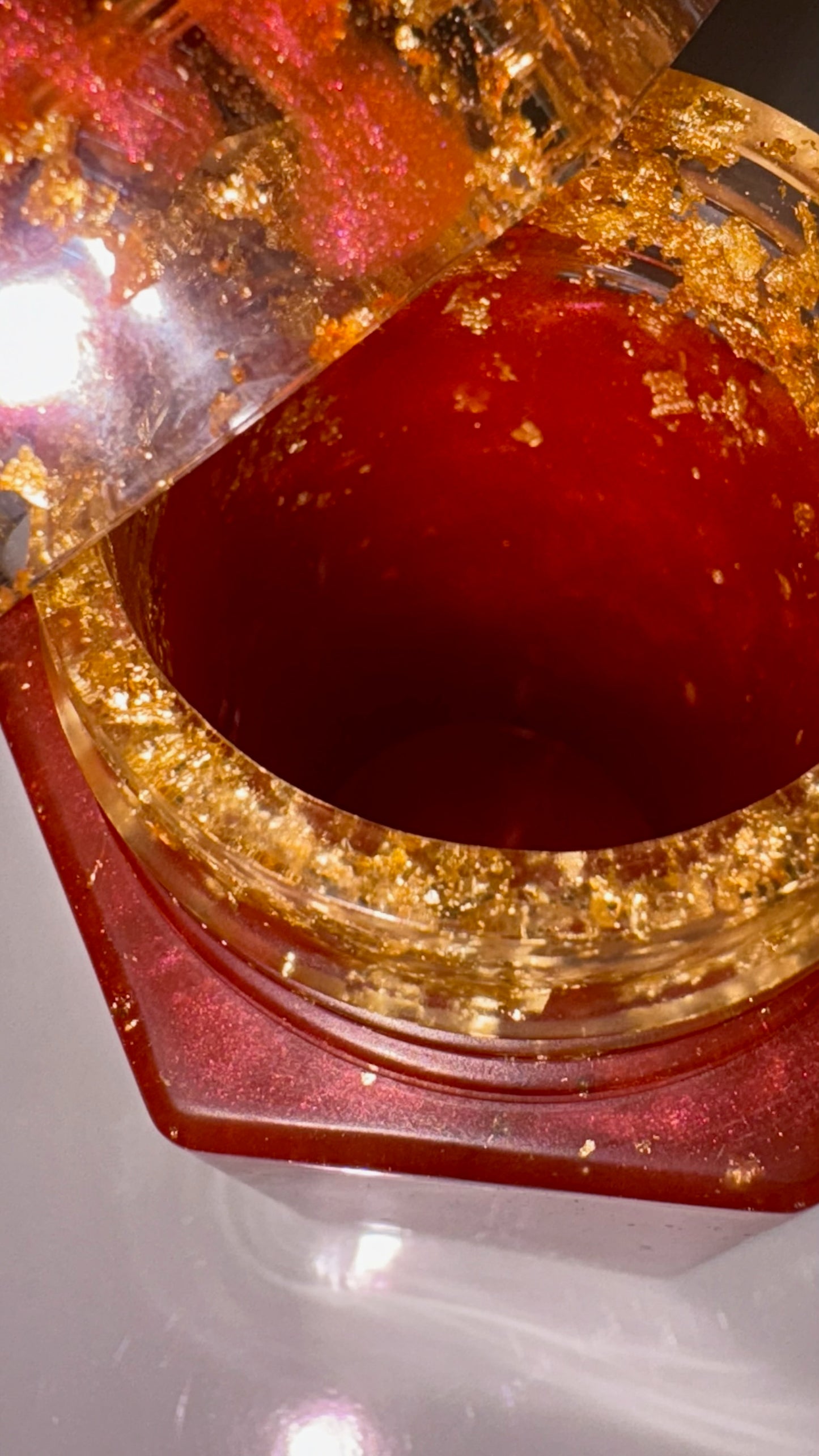 RED AND GOLD STASH JAR