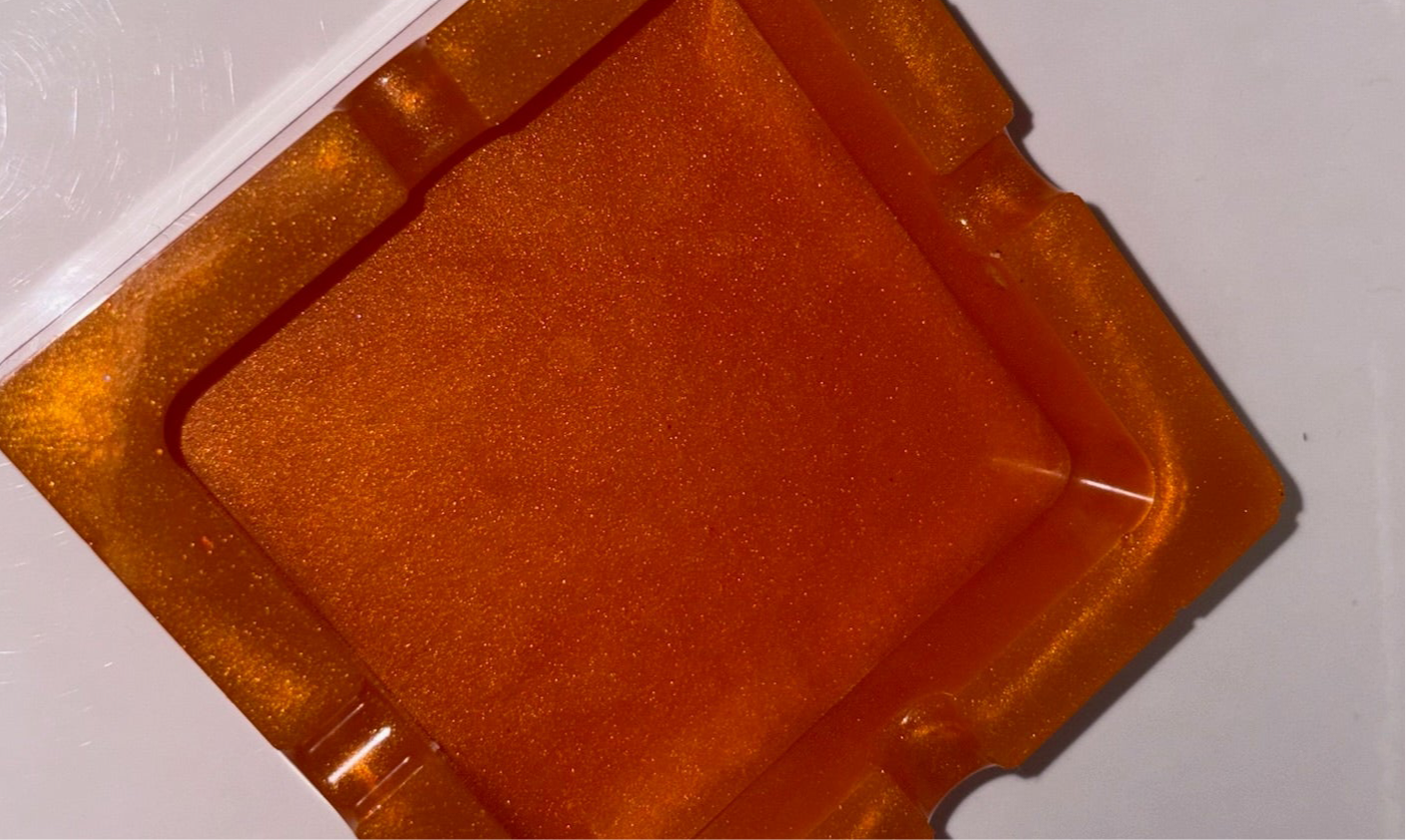 GLITTERY BLOOD ORANGE SQUARE ASHTRAY