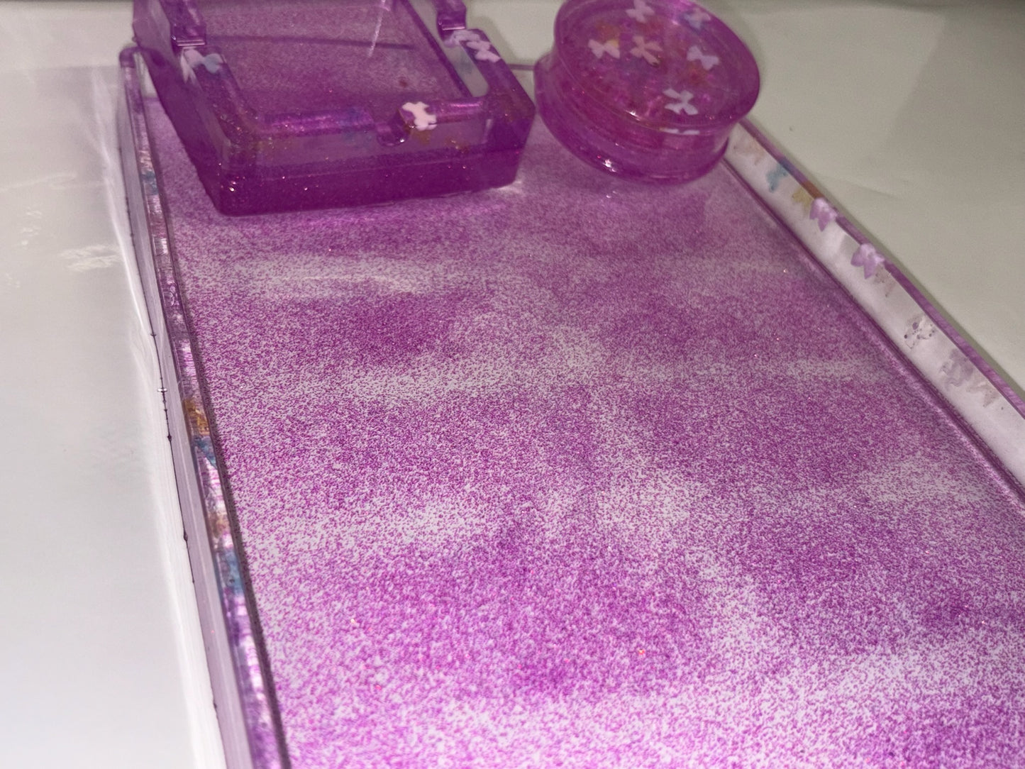 PURPLE GLITTER ROLLING SET