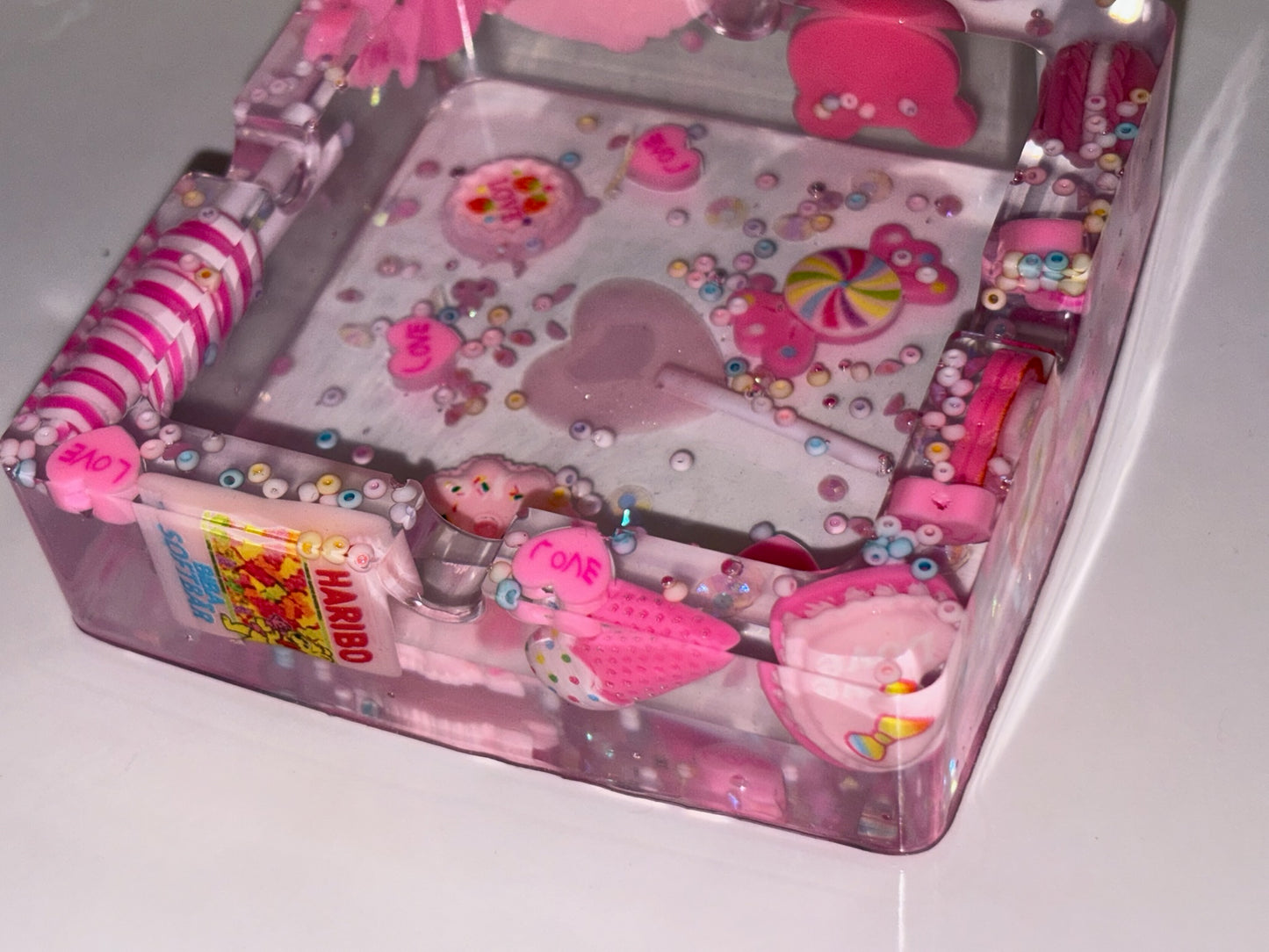 PINK “JUNK” SQUARE ASHTRAY