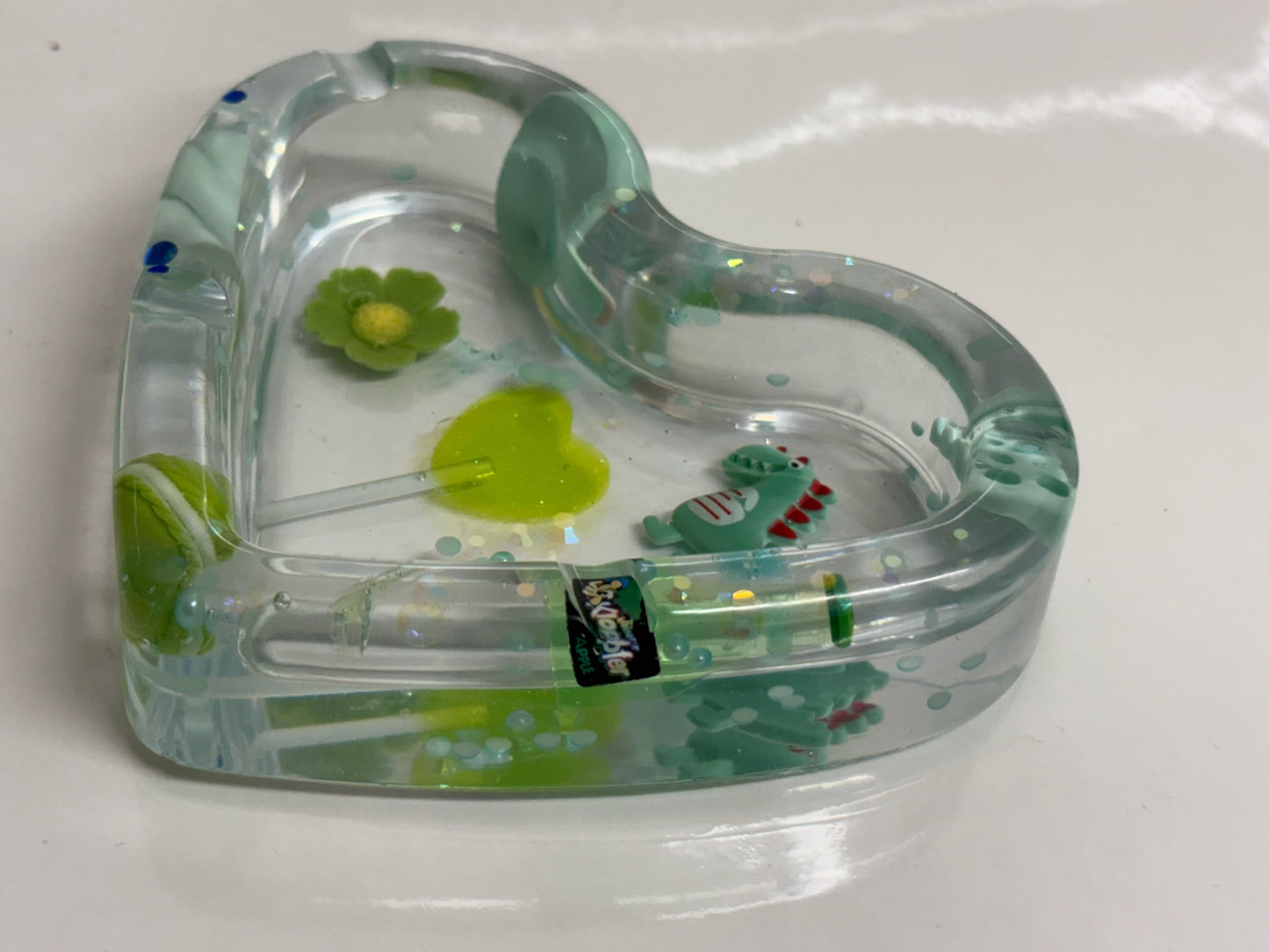 GREEN “JUNK” LOVE HEART ASHTRAY