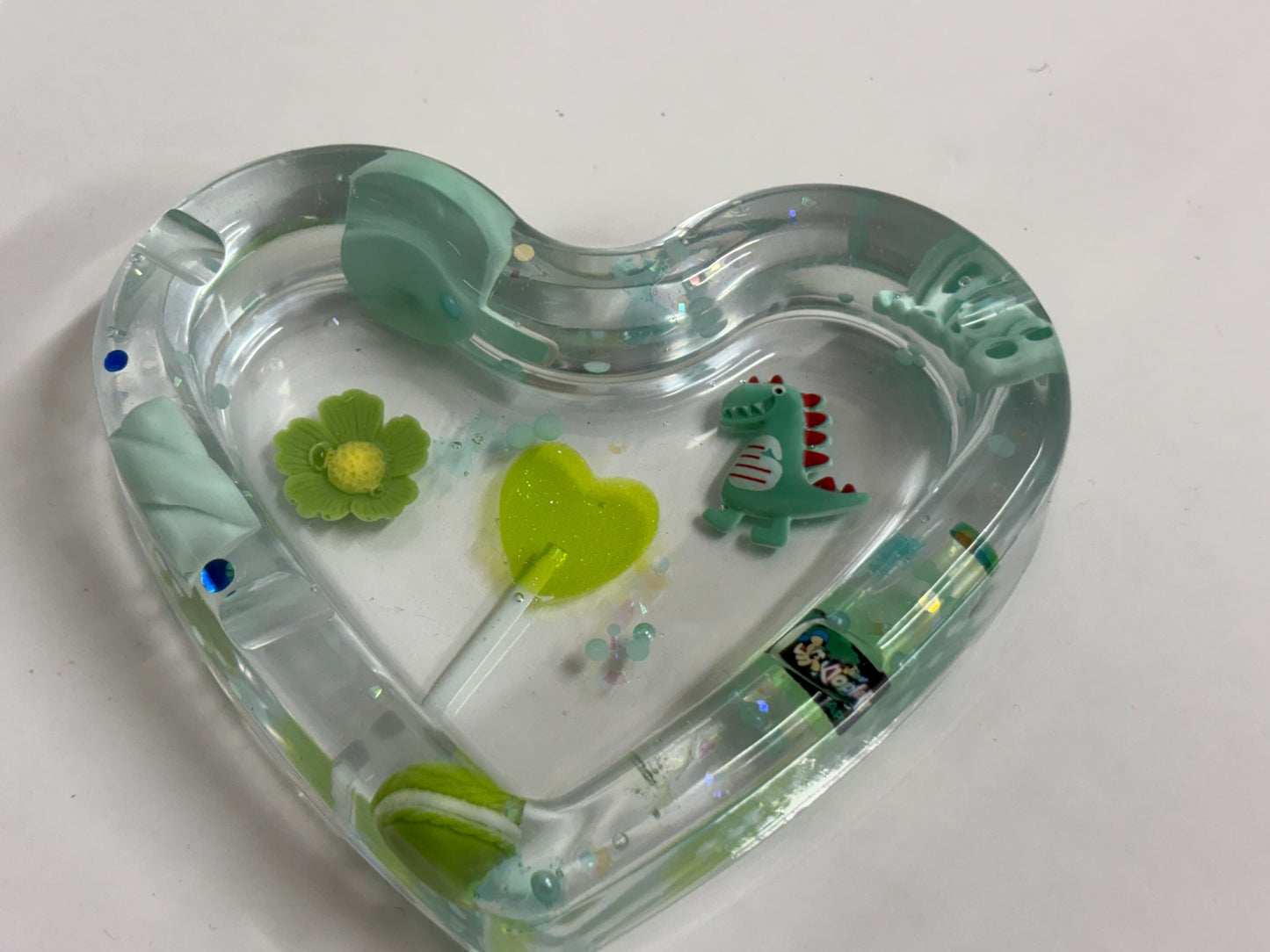 GREEN “JUNK” LOVE HEART ASHTRAY