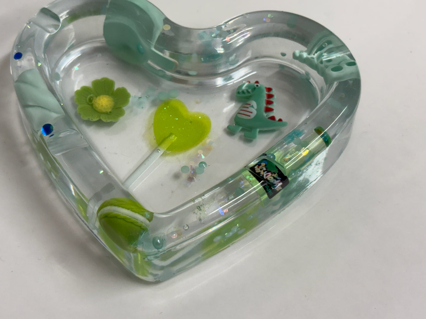 GREEN “JUNK” LOVE HEART ASHTRAY