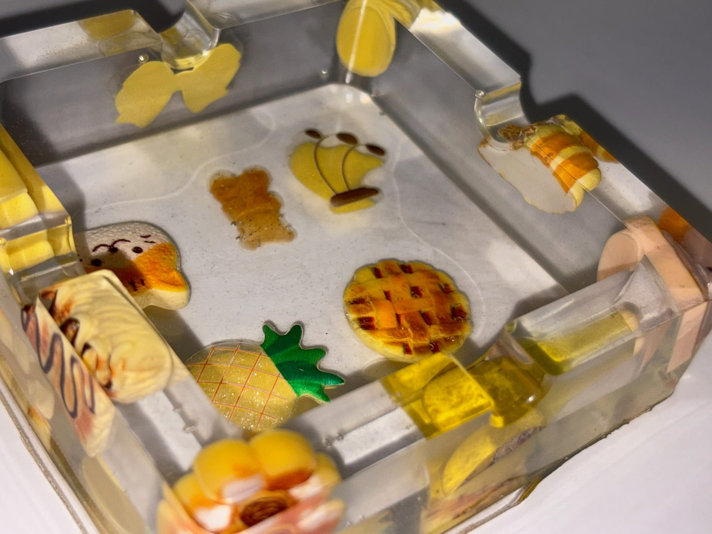 YELLOW “JUNK” SQUARE ASHTRAY