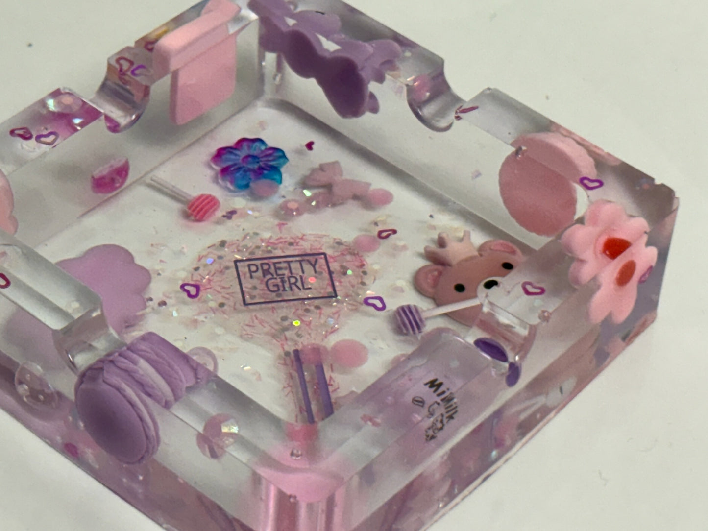 PURPLE “JUNK” SQUARE ASHTRAY