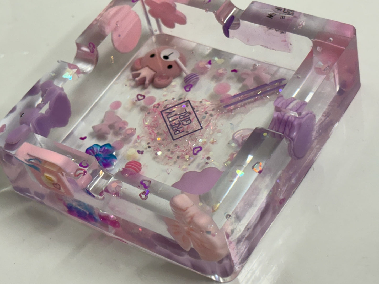 PURPLE “JUNK” SQUARE ASHTRAY