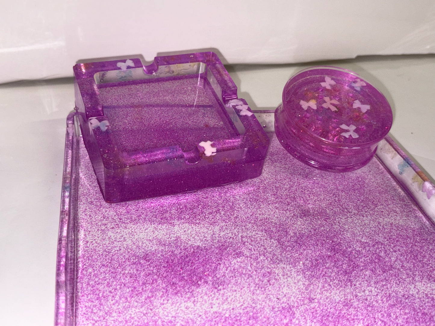 PURPLE GLITTER ROLLING SET