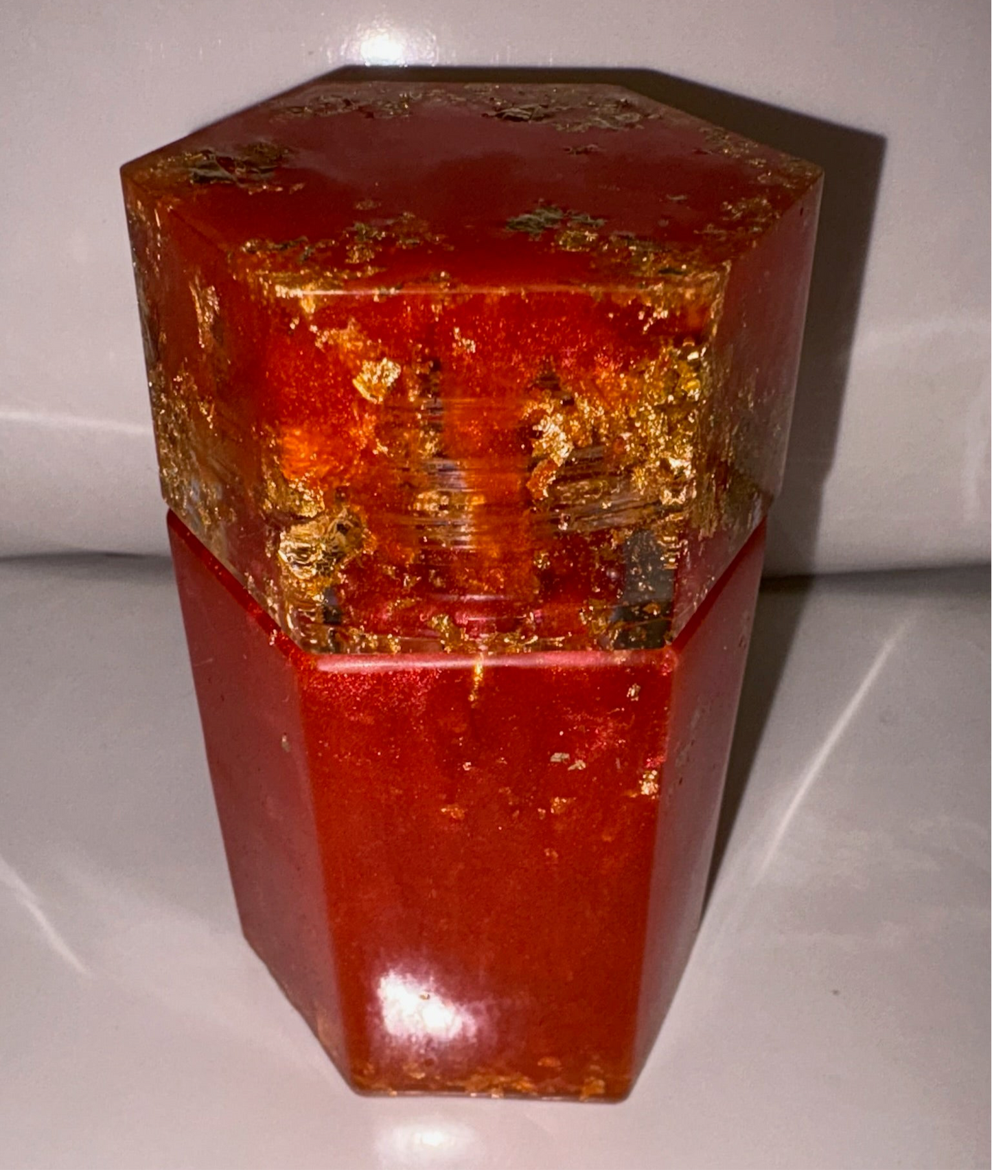RED AND GOLD STASH JAR