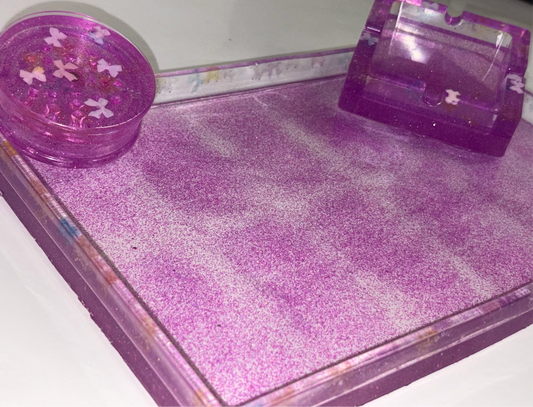 PURPLE GLITTER ROLLING SET