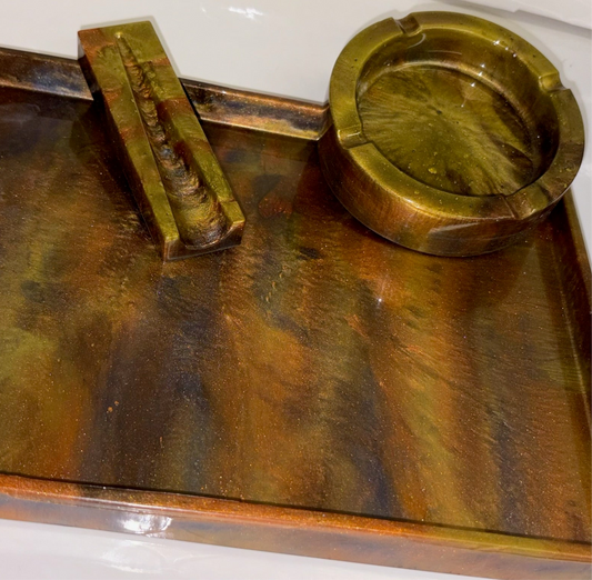 BURNT ORANGE ROLLING SET