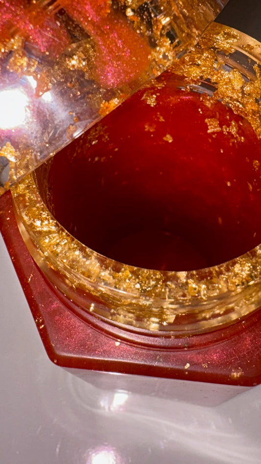 RED AND GOLD STASH JAR