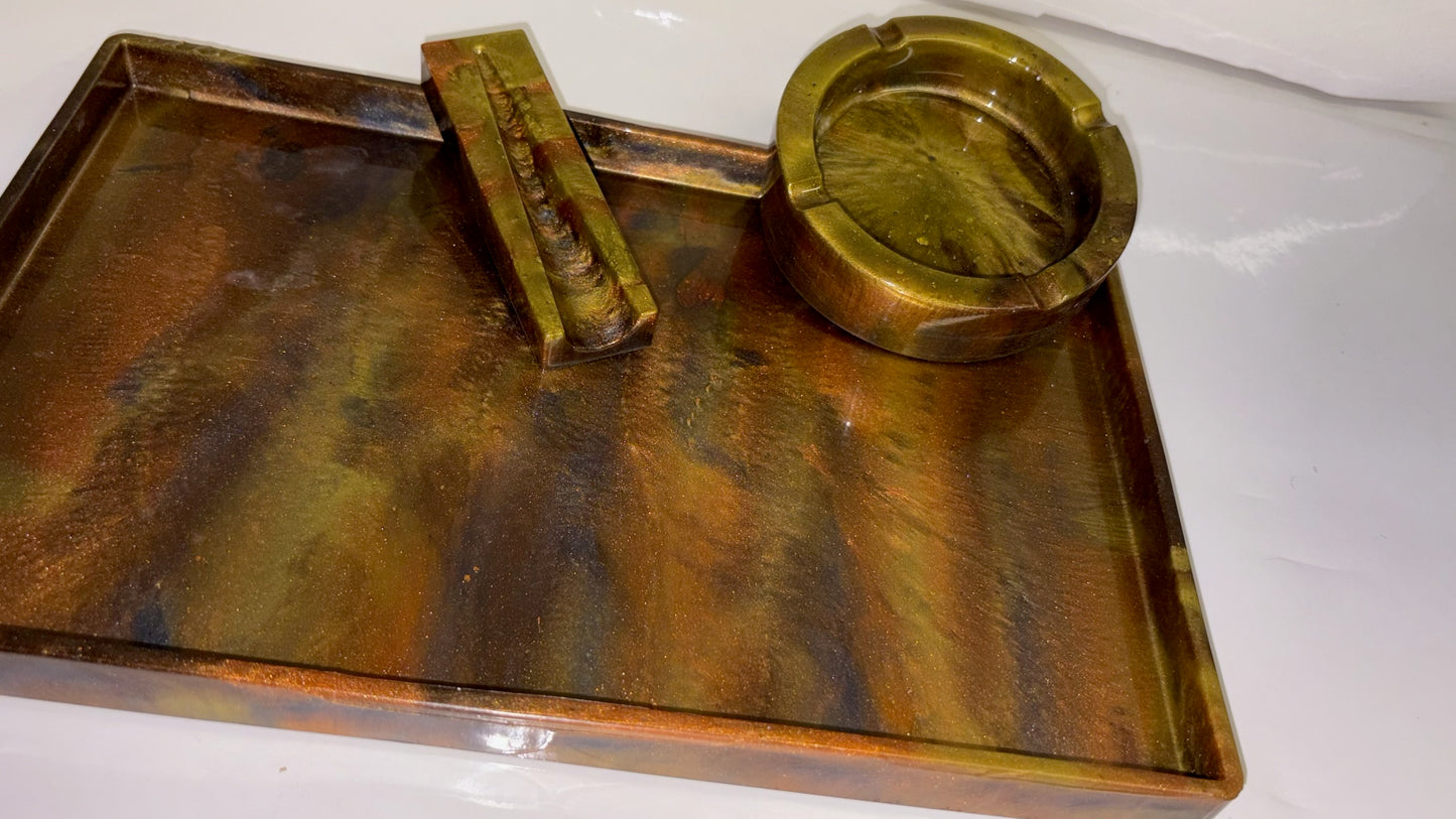 BURNT ORANGE ROLLING SET
