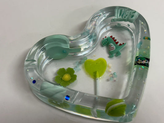 GREEN “JUNK” LOVE HEART ASHTRAY