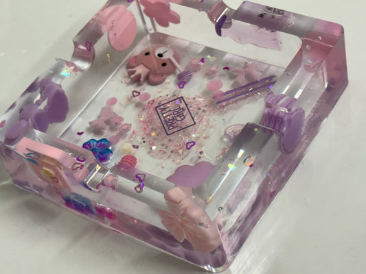 PURPLE “JUNK” SQUARE ASHTRAY